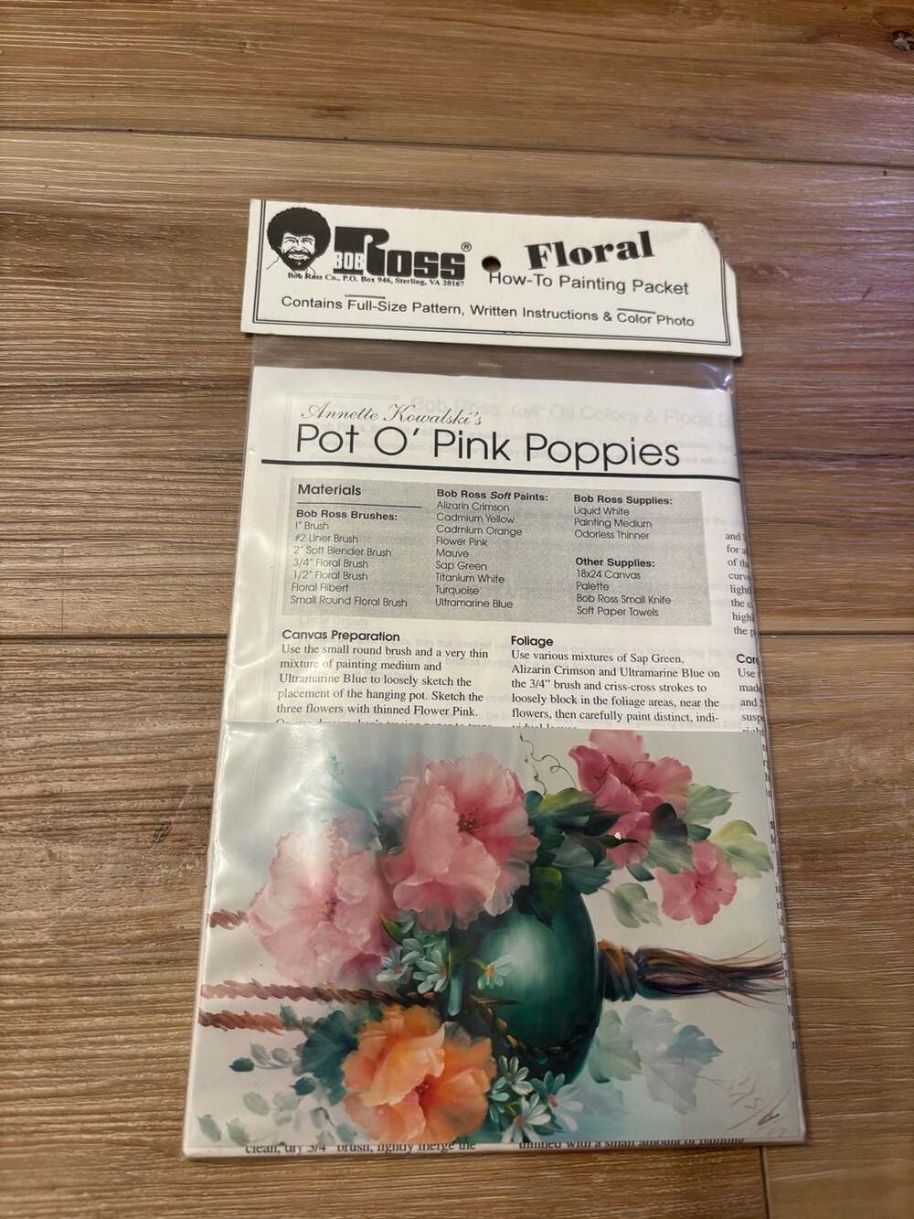 Bob Ross Floral How-To Painting Packet: Pot O' Pink Poppies